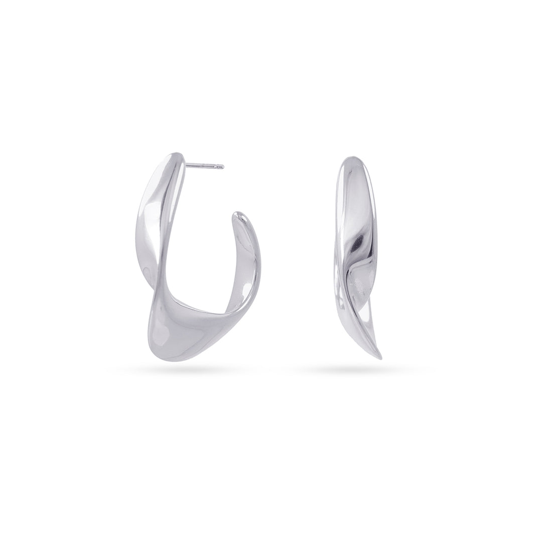 Pendientes Waves Slick Plateado Anartxy