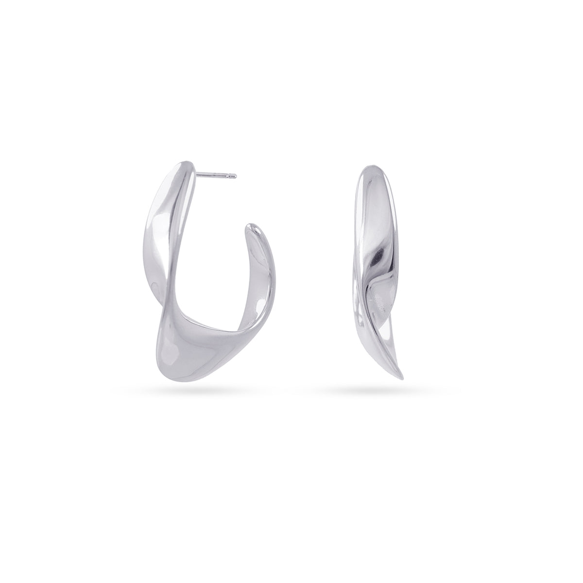 Pendientes Waves Slick Plateado Anartxy