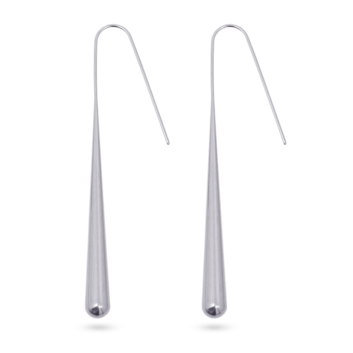 Pendientes Waves Long Flux Plateado Anartxy