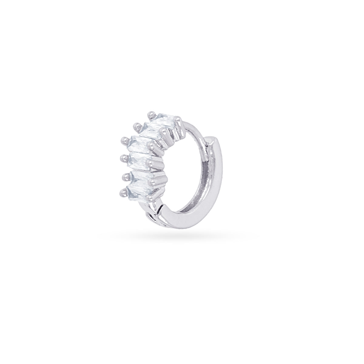 Piercing aro baguette circonitas Plateado Anartxy