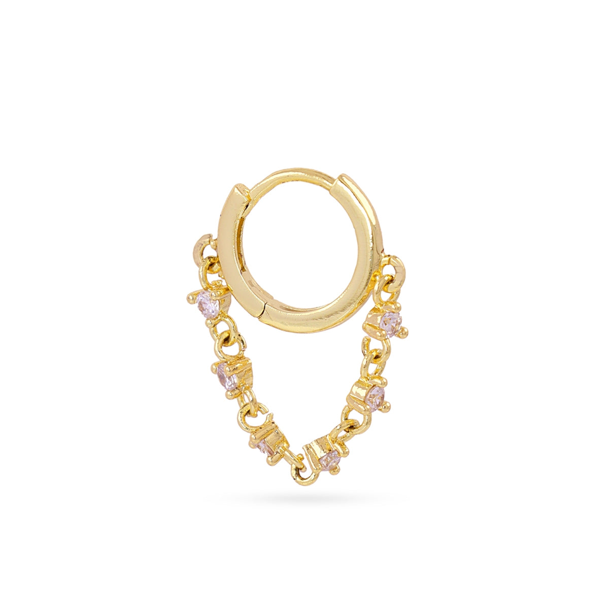 Piercing aro cadena circonitas Dorado Anartxy