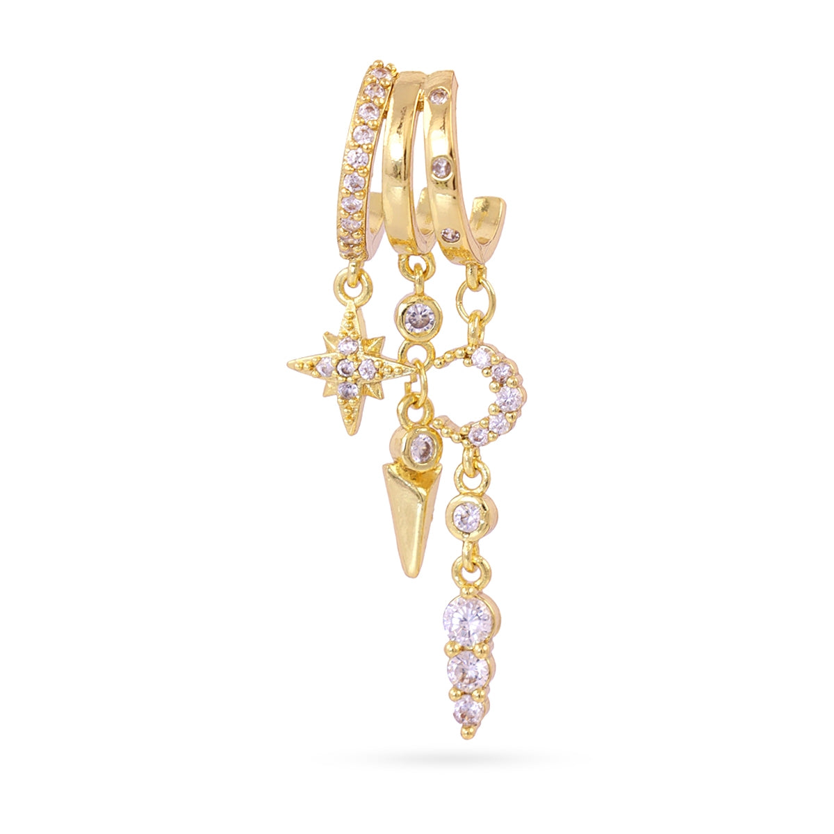 Piercing aro charms circonitas Dorado Anartxy