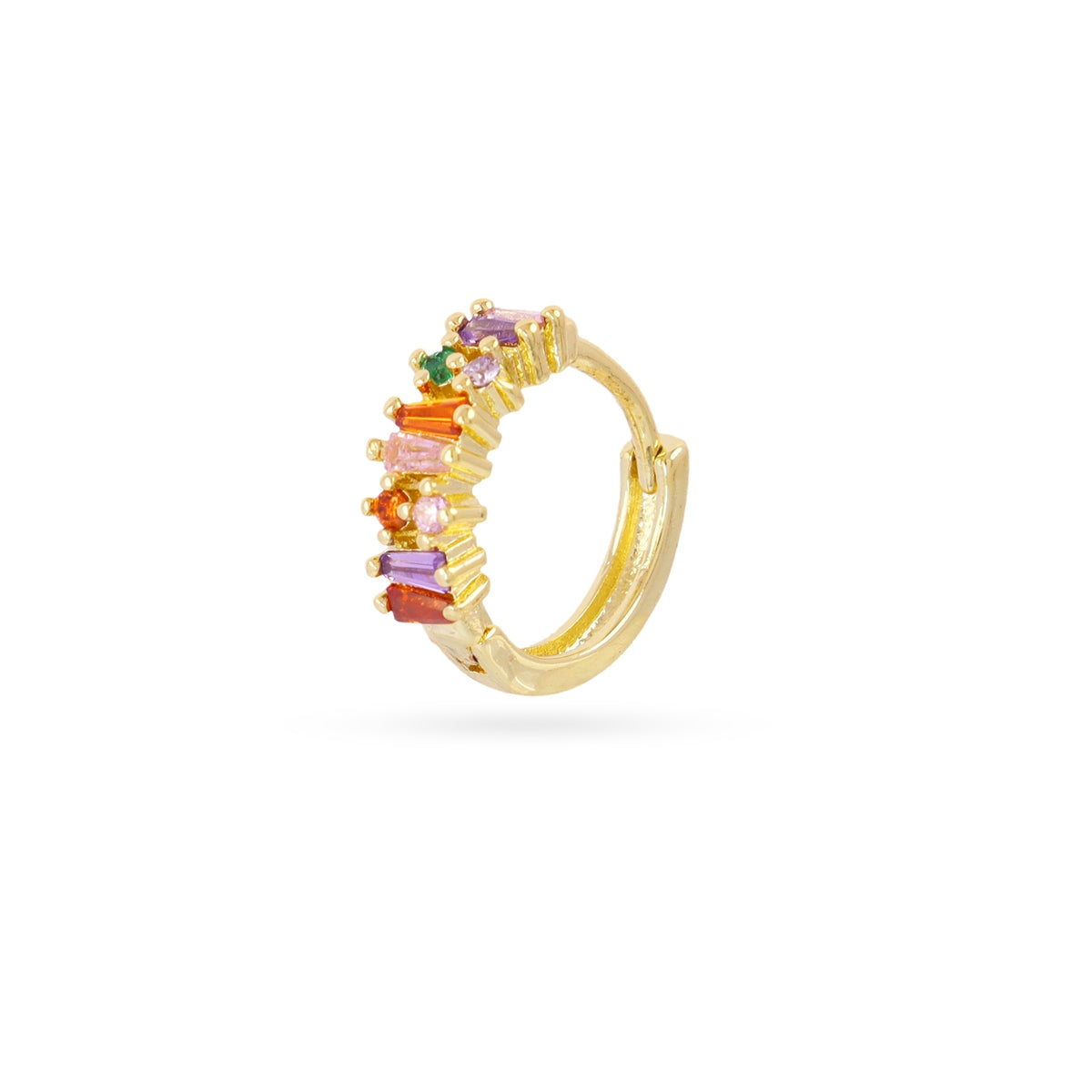 Piercing aro circonitas multicolor Dorado Anartxy