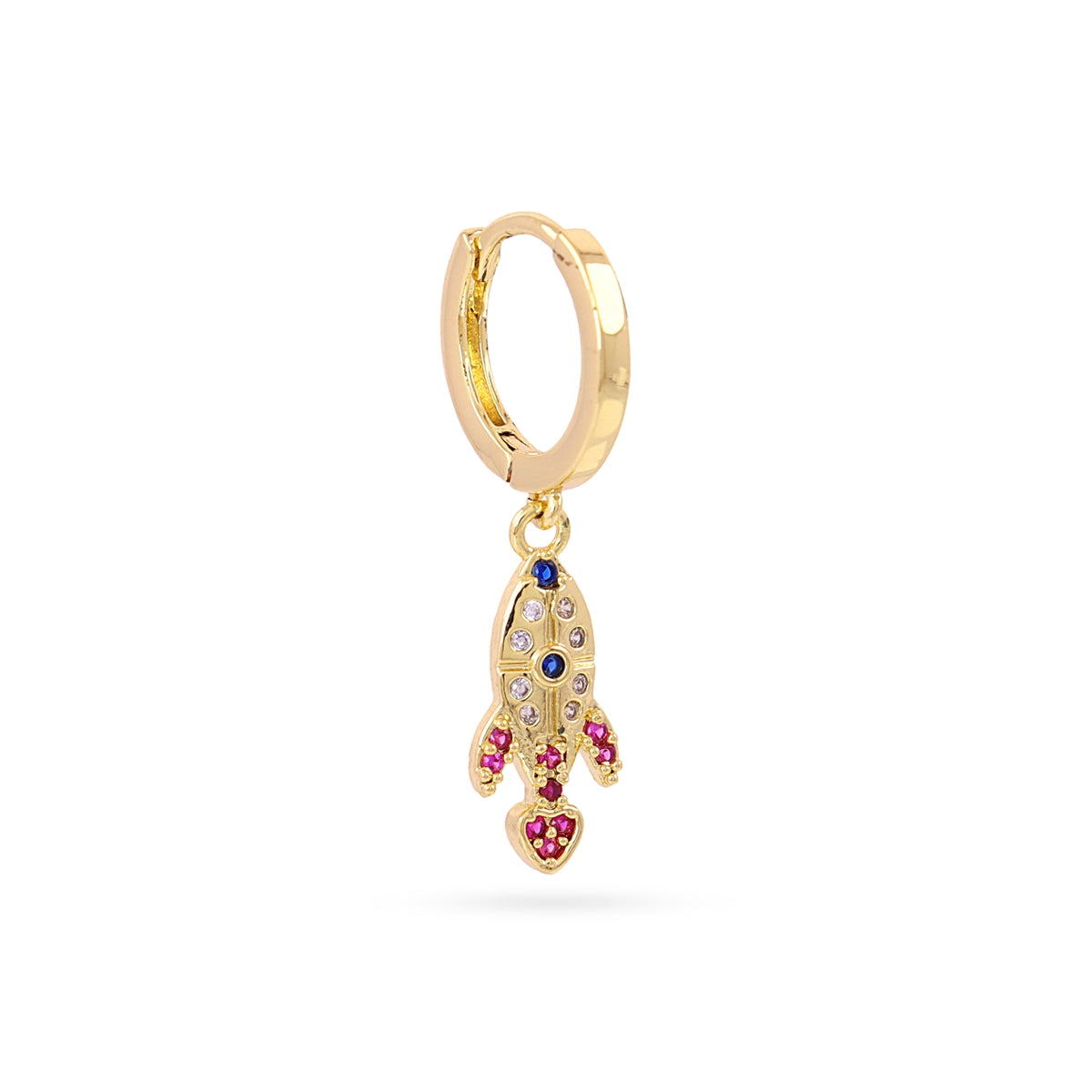 Piercing aro cohete circonitas multicolor Dorado Anartxy