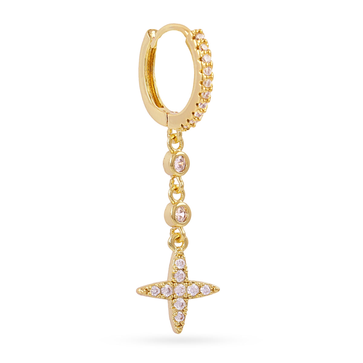 Piercing aro estrella brillante Dorado Anartxy