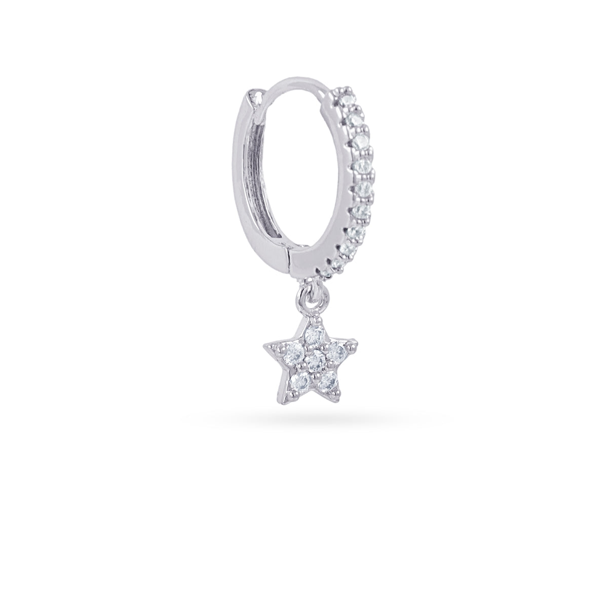 Piercing aro estrella colgante circonitas Plateado Anartxy
