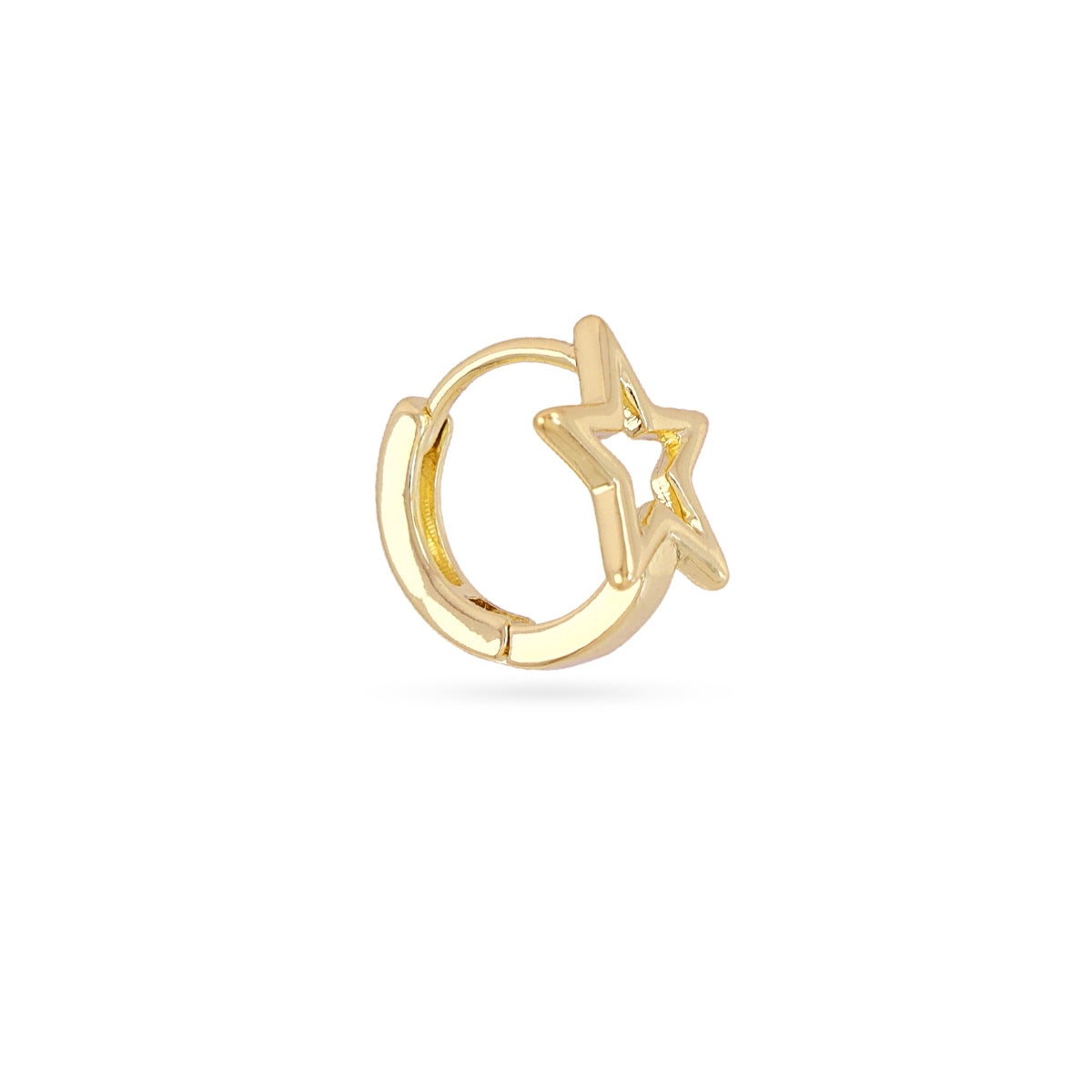 Piercing aro estrella hueca Dorado Anartxy