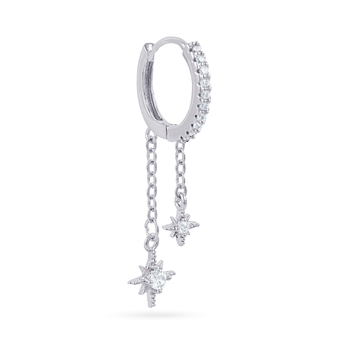 Piercing aro estrellas cadenas Plateado Anartxy