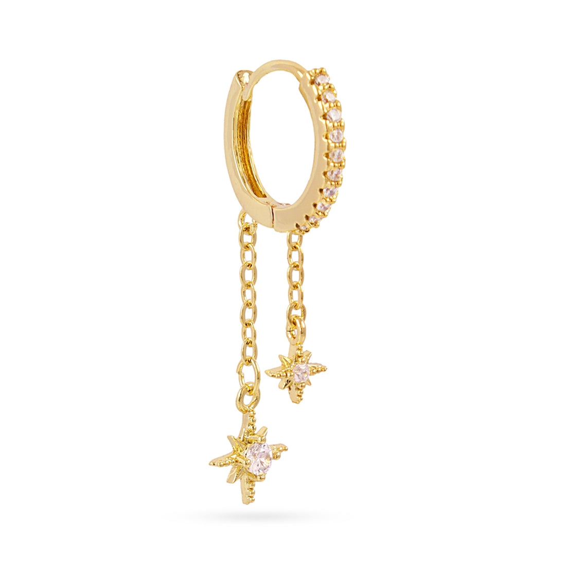 Piercing aro estrellas cadenas Dorado Anartxy