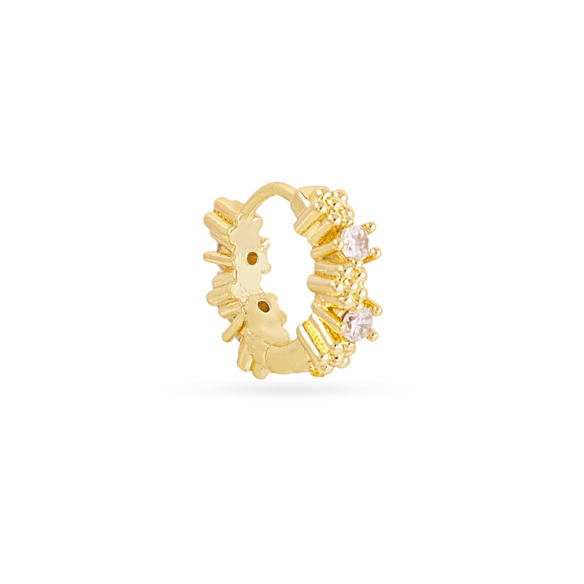 Piercing aro floral relieve Dorado Anartxy
