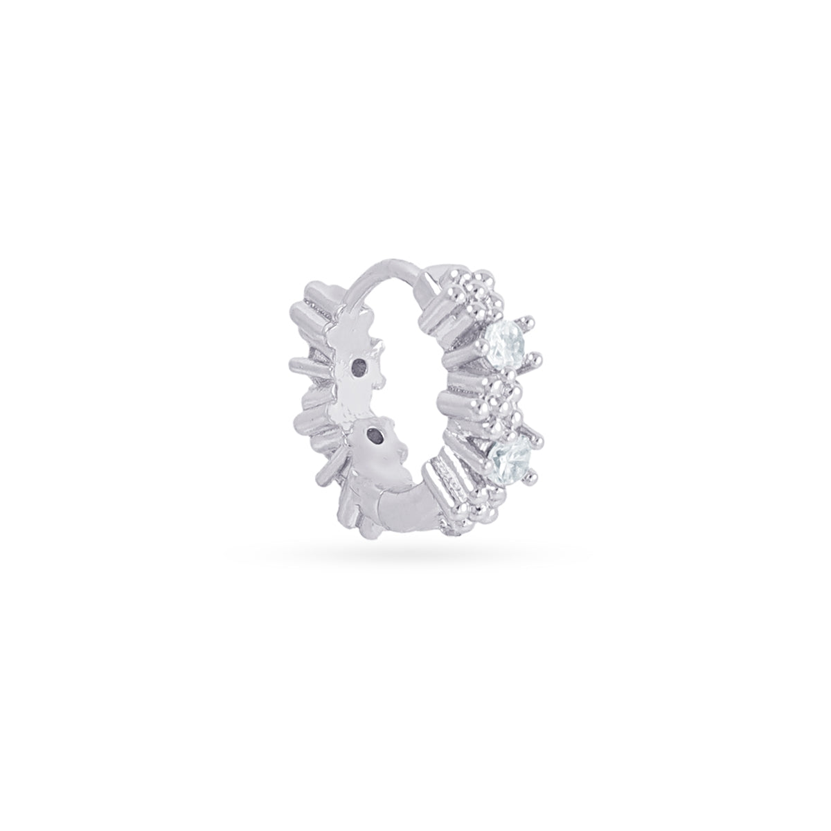 Piercing aro floral relieve Plateado Anartxy