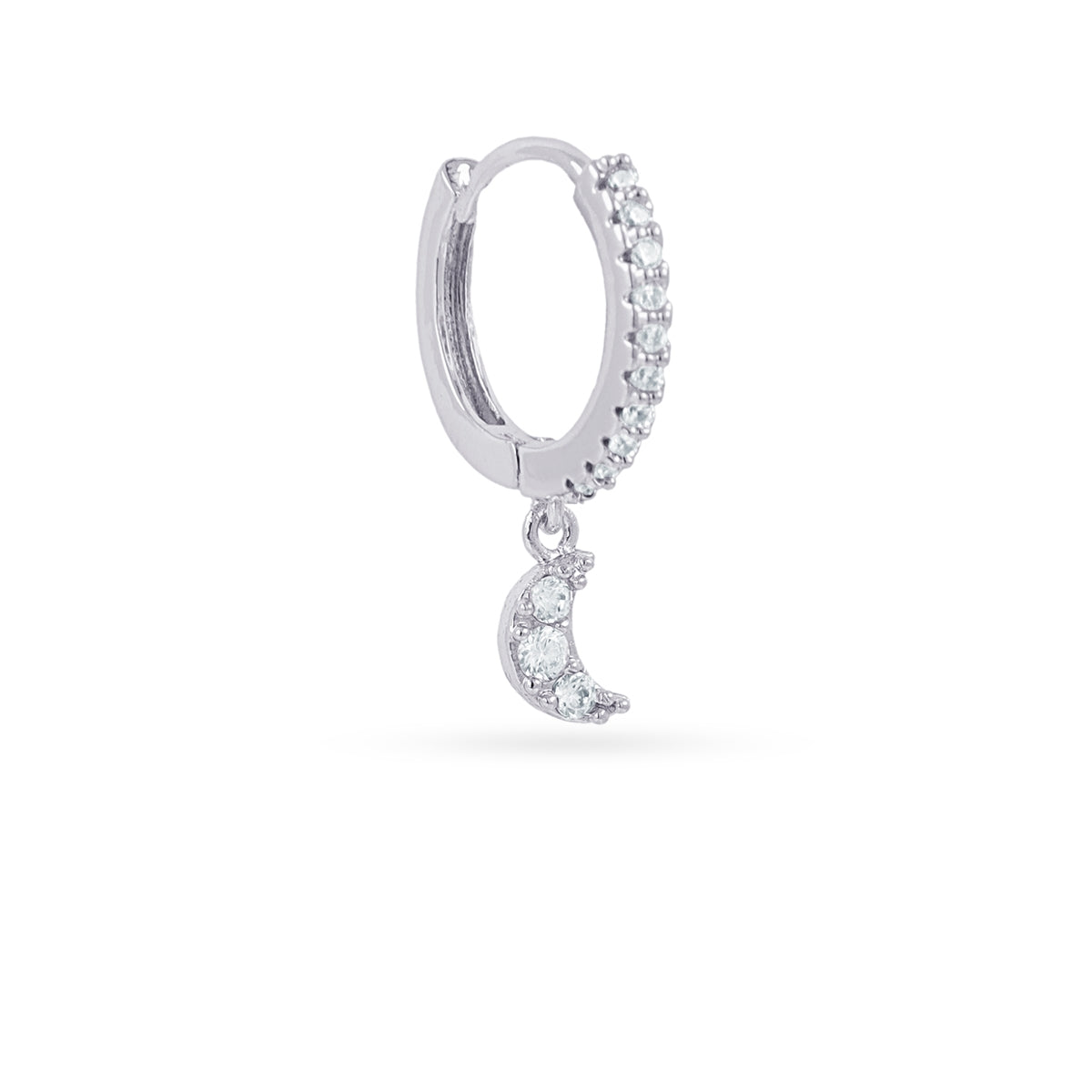 Piercing aro luna colgante circonitas Plateado Anartxy