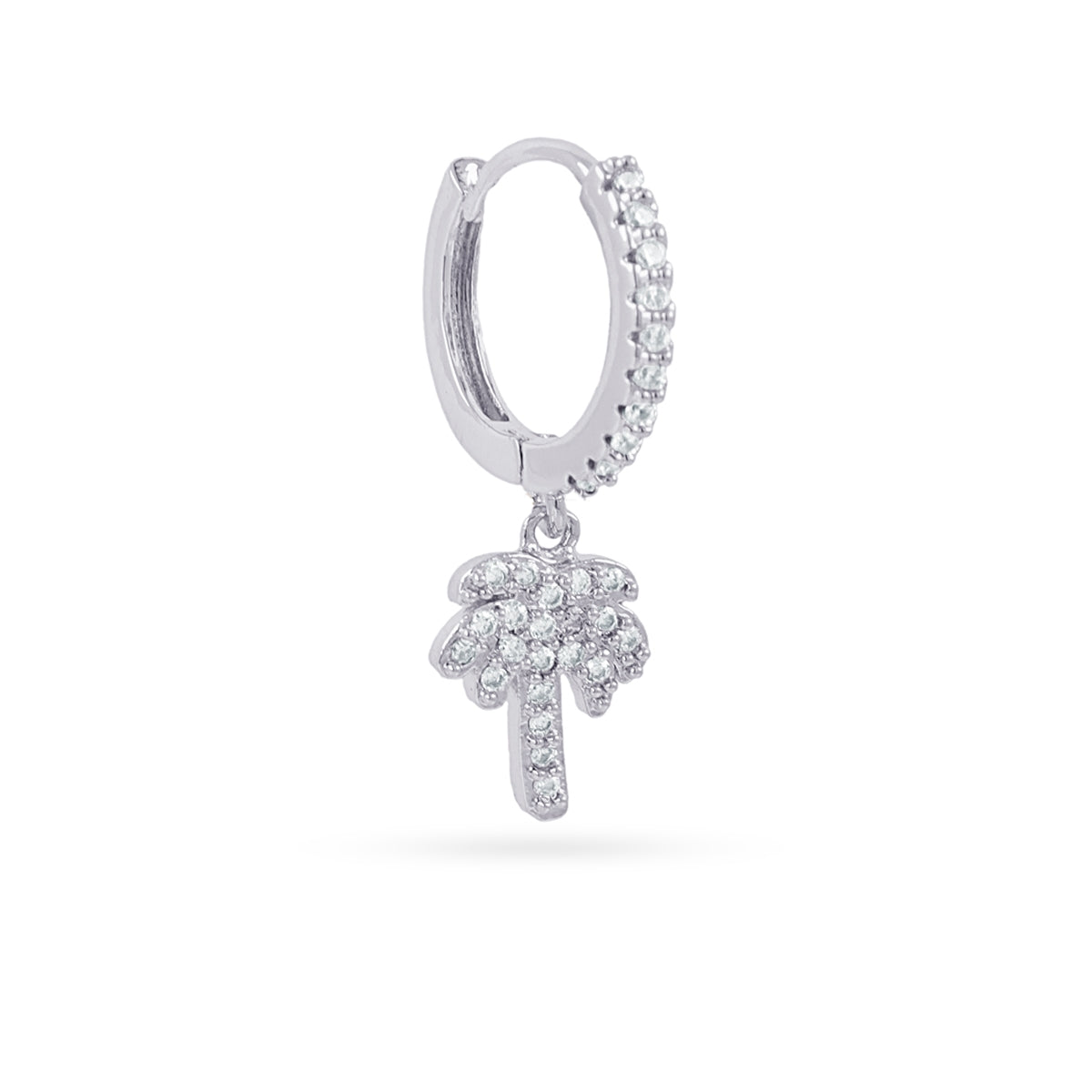 Piercing aro palmera colgante circonitas Plateado Anartxy