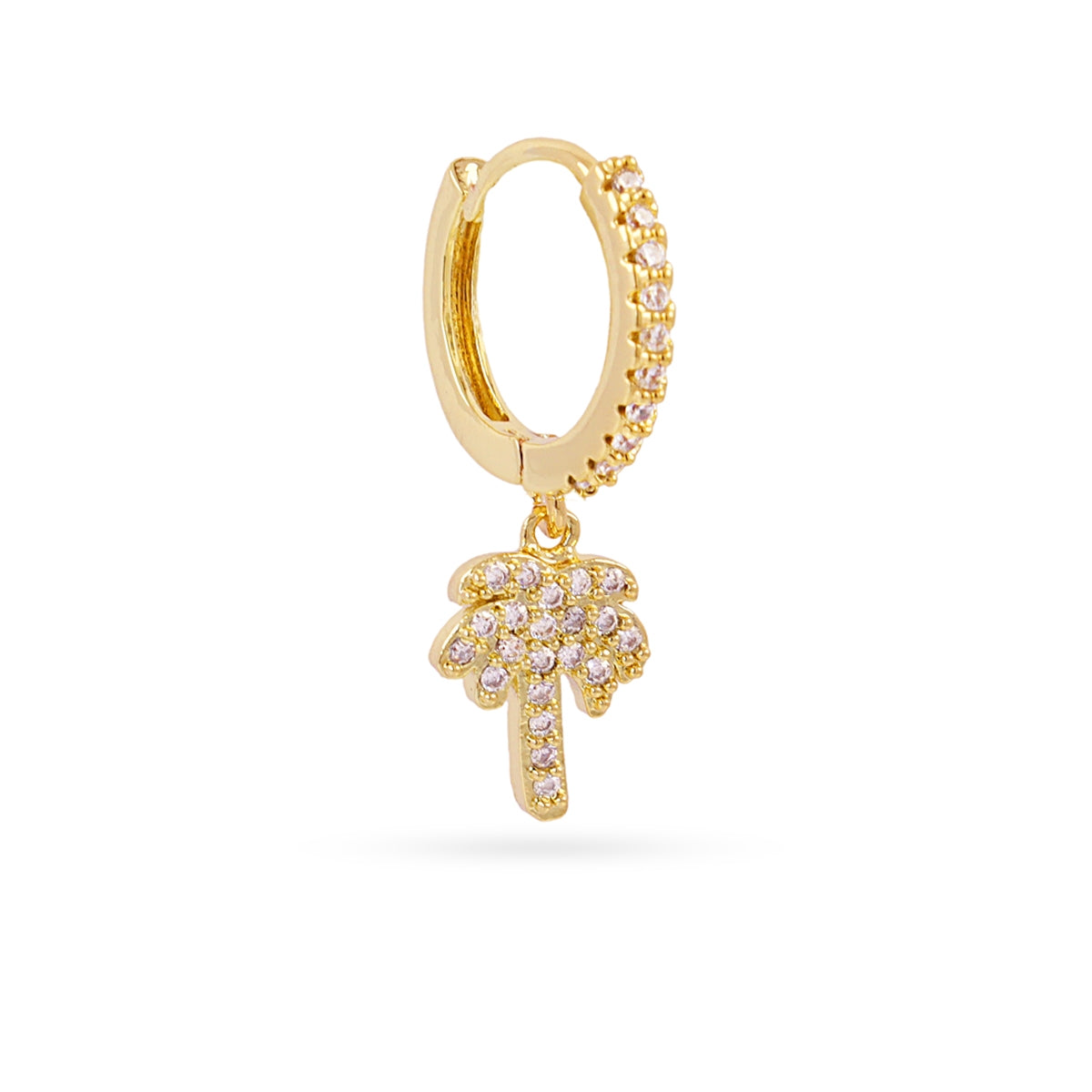 Piercing aro palmera colgante circonitas Dorado Anartxy
