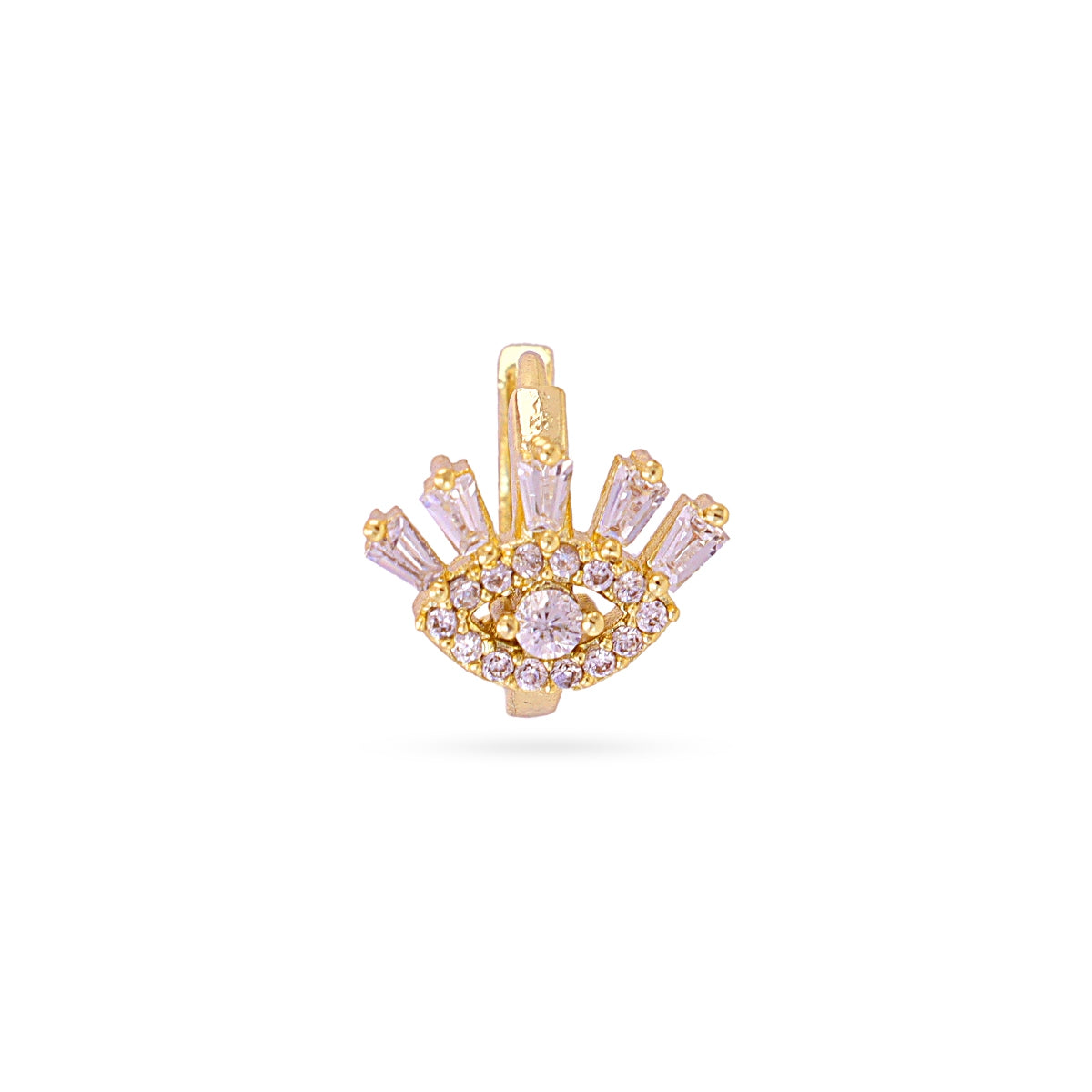 Piercing aro textura ojo simbólico circonitas Dorado Anartxy