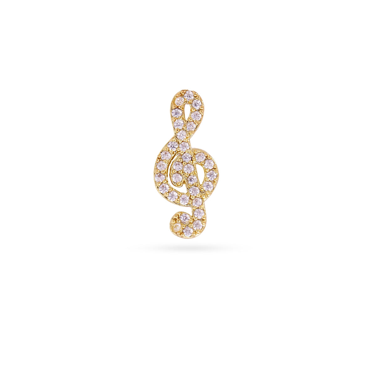 Piercing clave de sol circonitas Dorado Anartxy