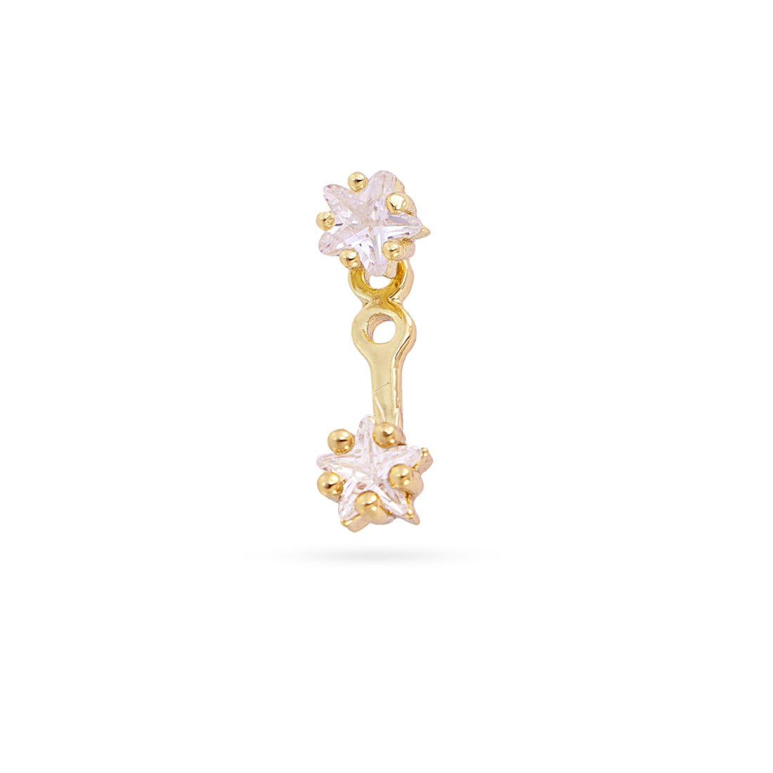 Piercing colgante doble estrella circonita Dorado Anartxy