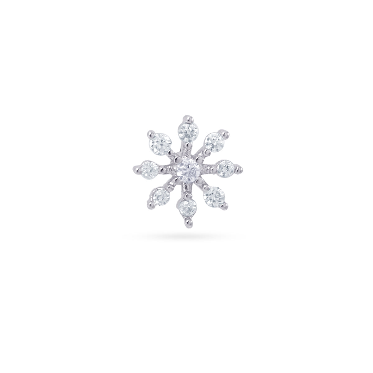 Piercing copo de nieve circonitas Plateado Anartxy
