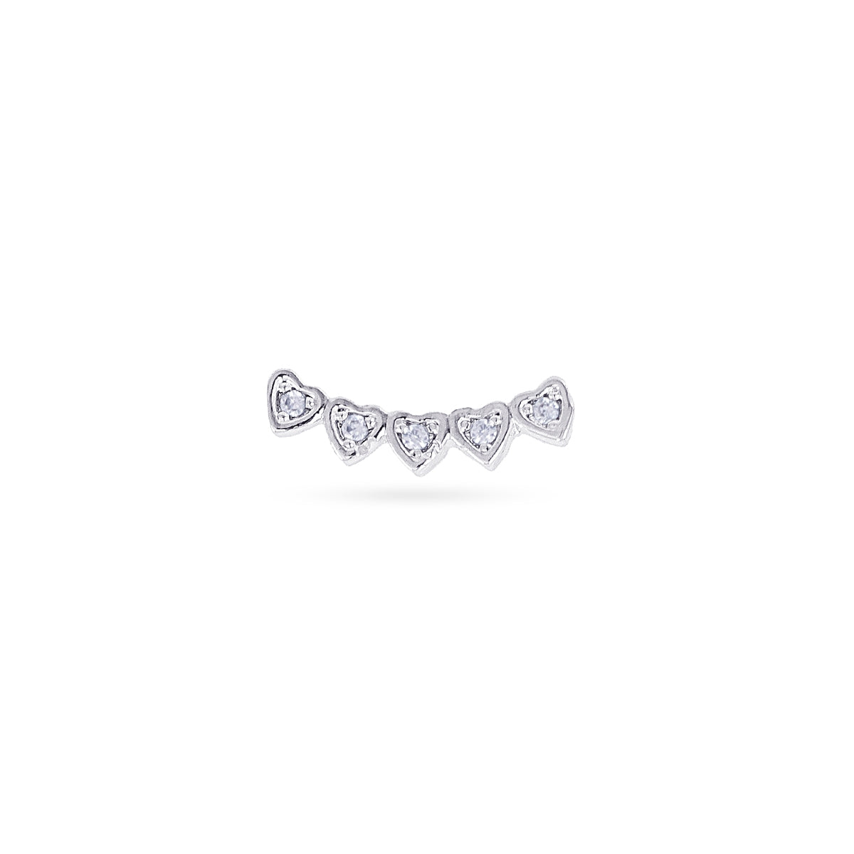 Piercing corazones circonitas Plateado Anartxy