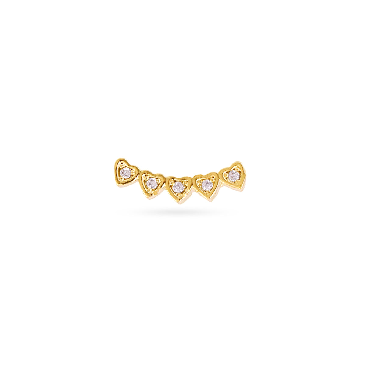 Piercing corazones circonitas Dorado Anartxy