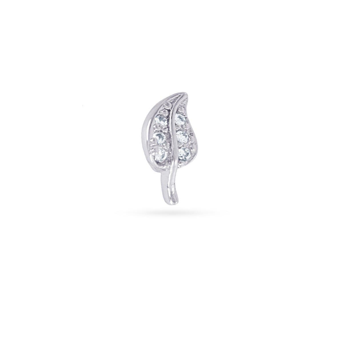 Piercing hoja circonitas Plateado Anartxy