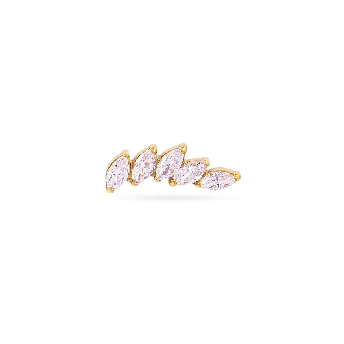 Piercing hojas brillante circonitas Dorado Anartxy