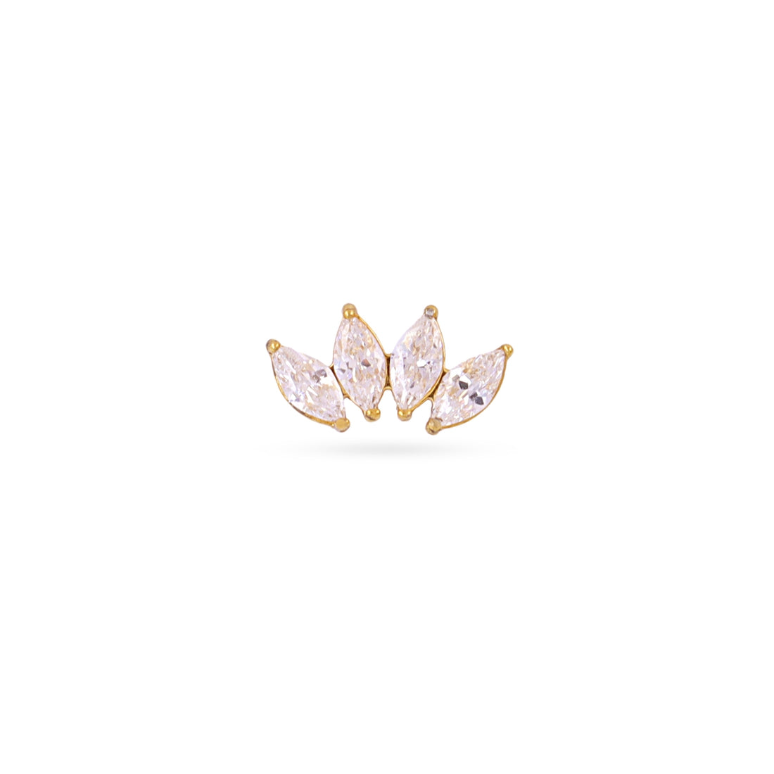 Piercing hojas circonitas minimal Dorado Anartxy