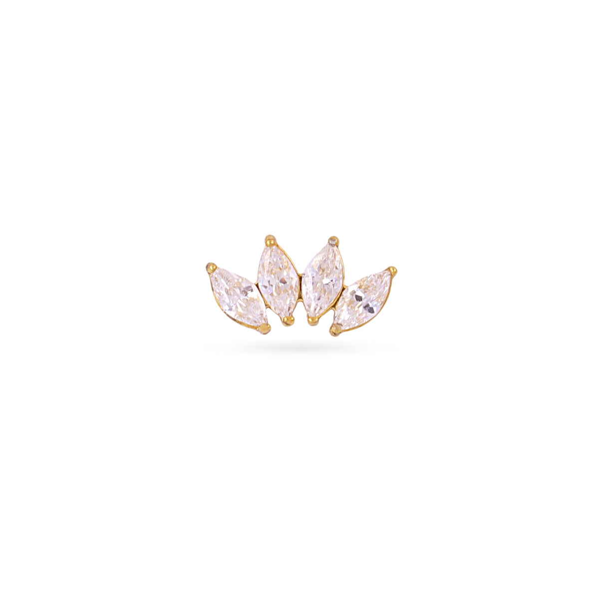 Piercing hojas circonitas minimal Dorado Anartxy