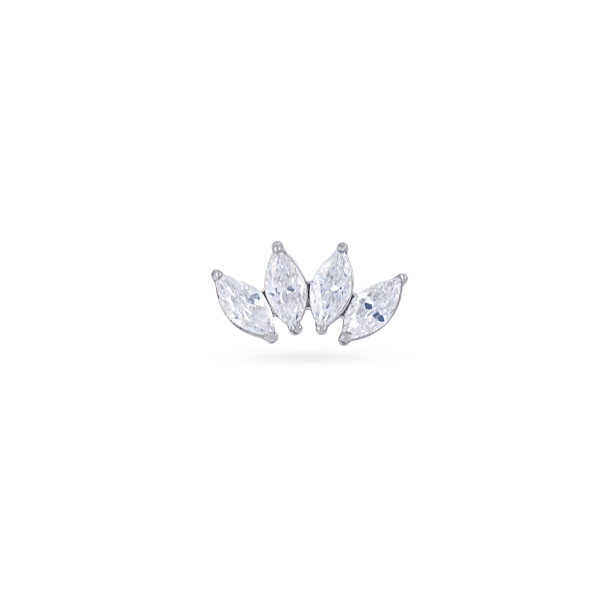 Piercing hojas circonitas minimal Plateado Anartxy