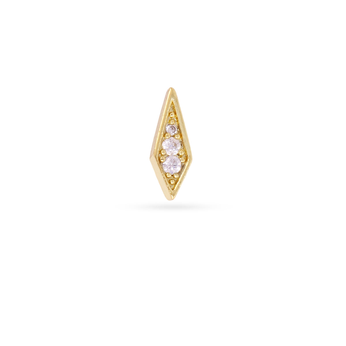 Piercing rombo circonita Dorado Anartxy