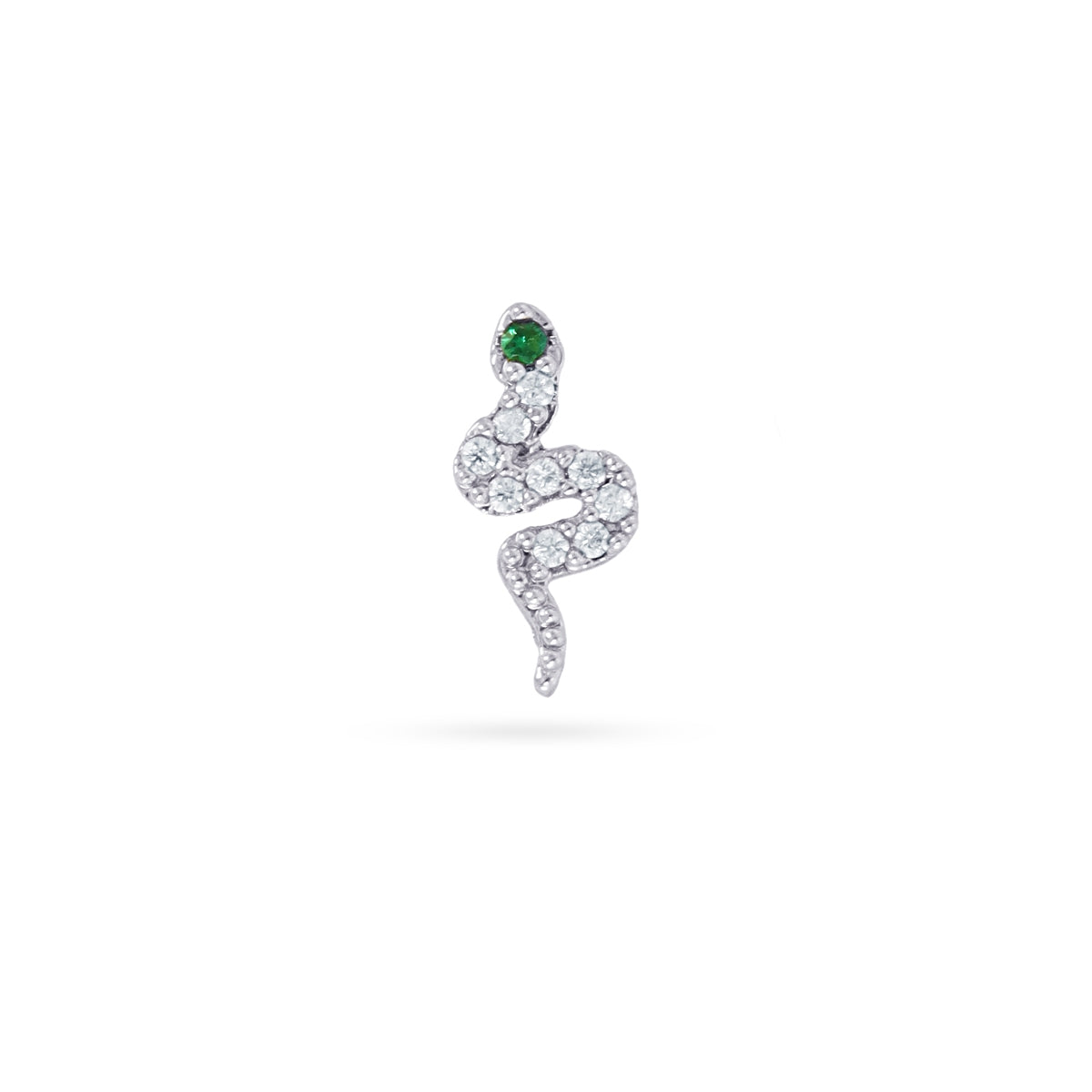 Piercing serpiente circonita verde Plateado Anartxy
