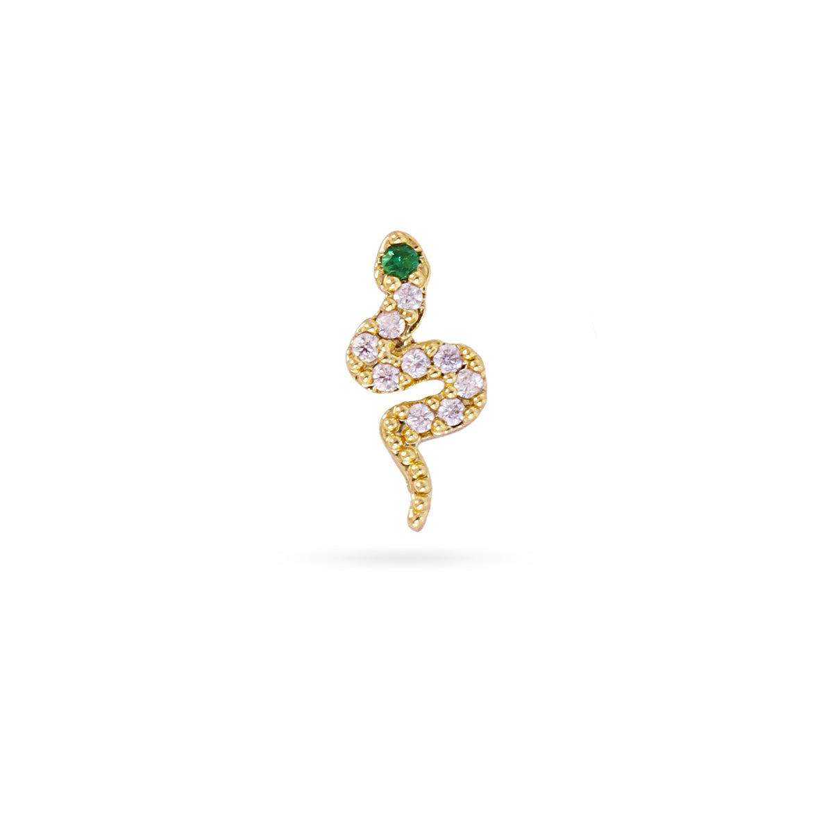Piercing serpiente circonita verde Dorado Anartxy
