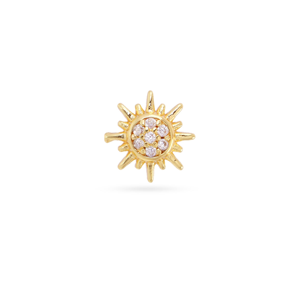 Piercing sol radiante circonitas Dorado Anartxy
