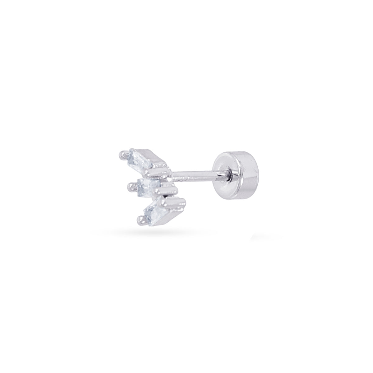 Piercing triple baguette circonitas Plateado Anartxy