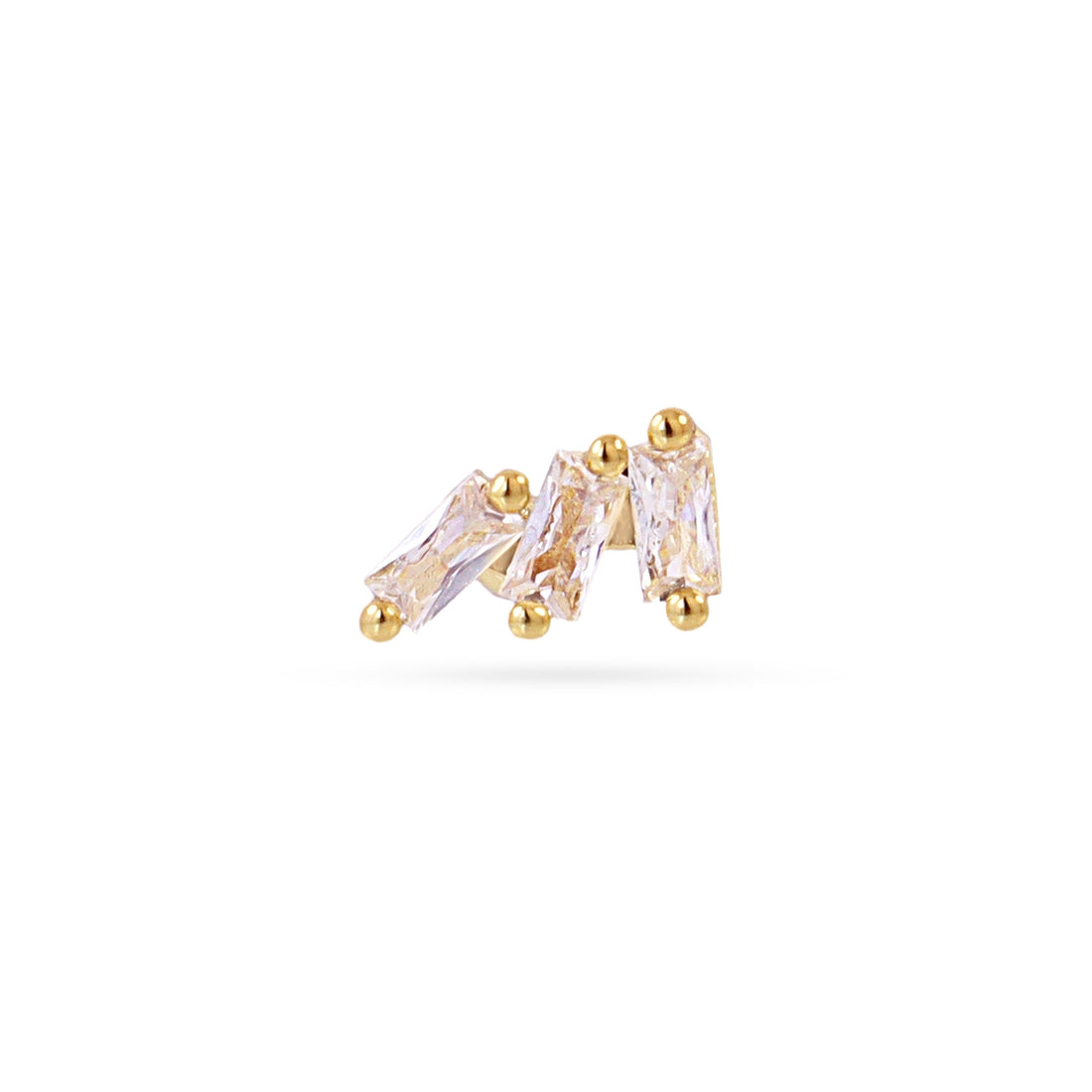 Piercing triple baguette circonitas Dorado Anartxy