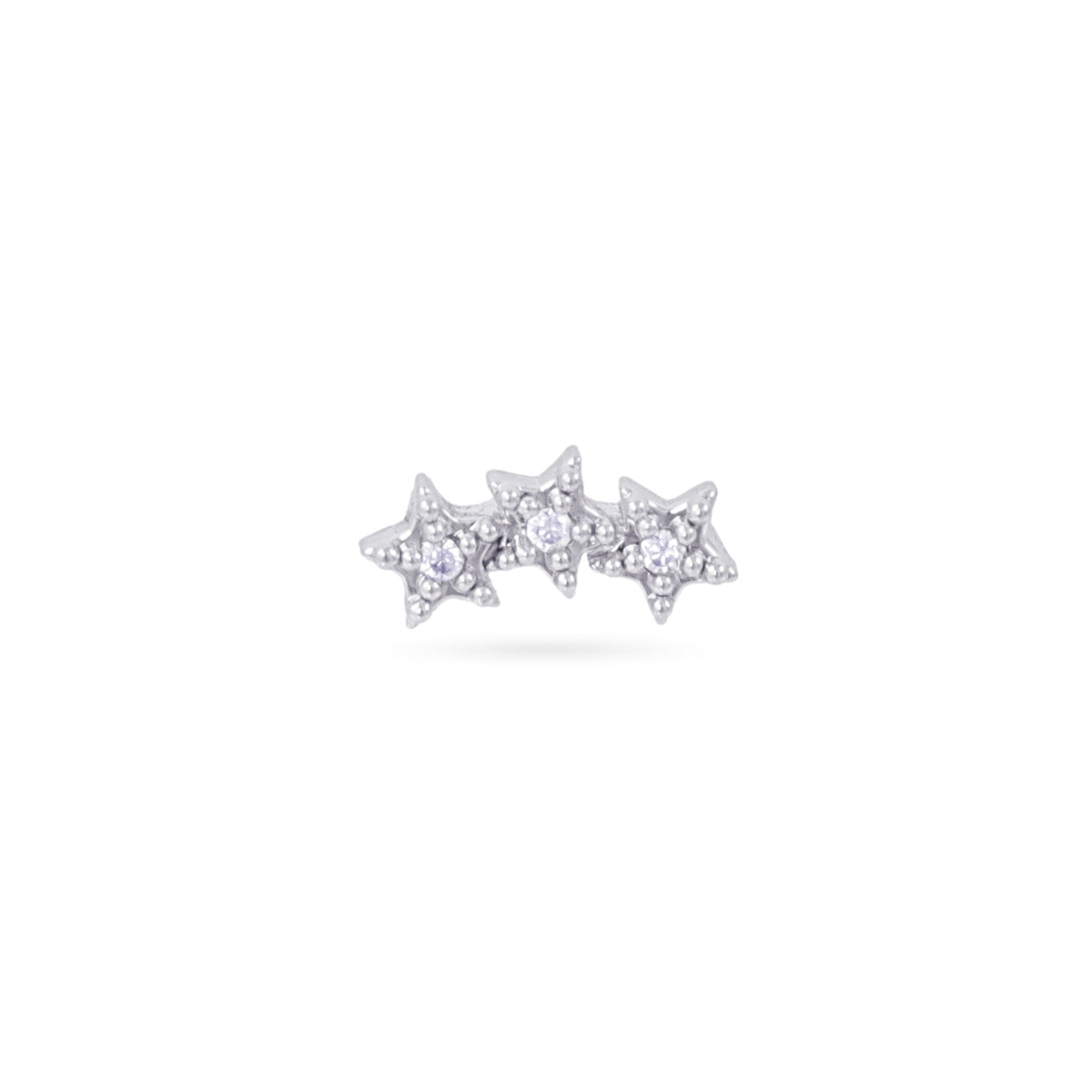 Piercing triple estrella circonitas Plateado Anartxy