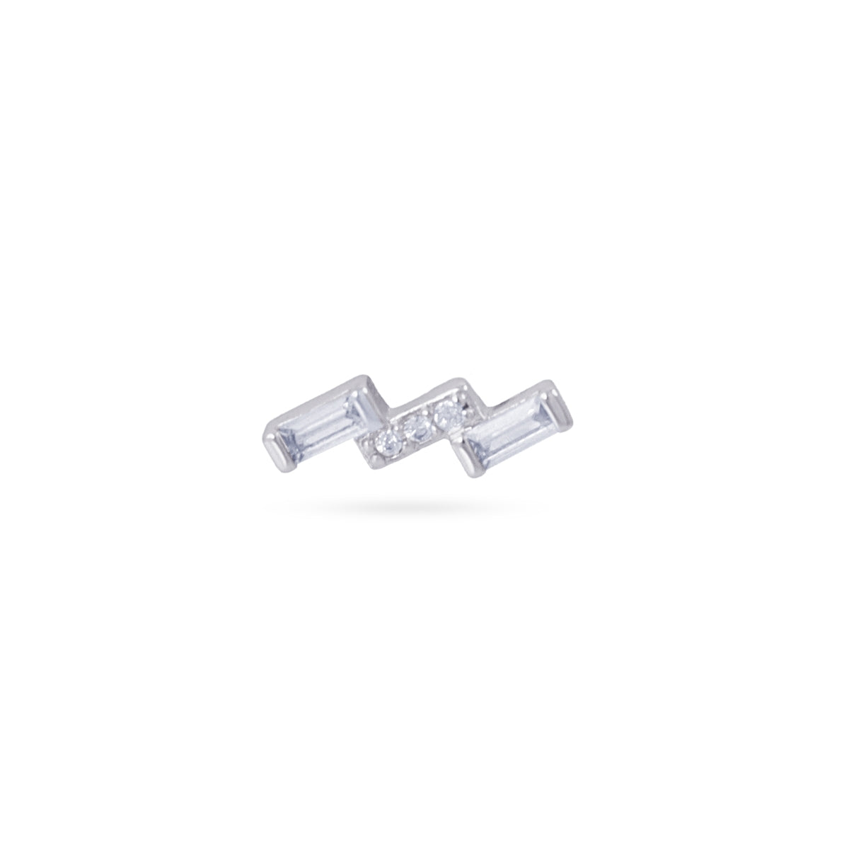 Piercing zigzag geométrico circonitas Plateado Anartxy