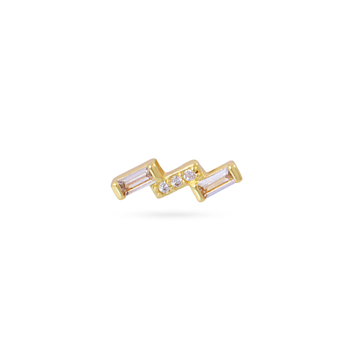 Piercing zigzag geométrico circonitas Dorado Anartxy
