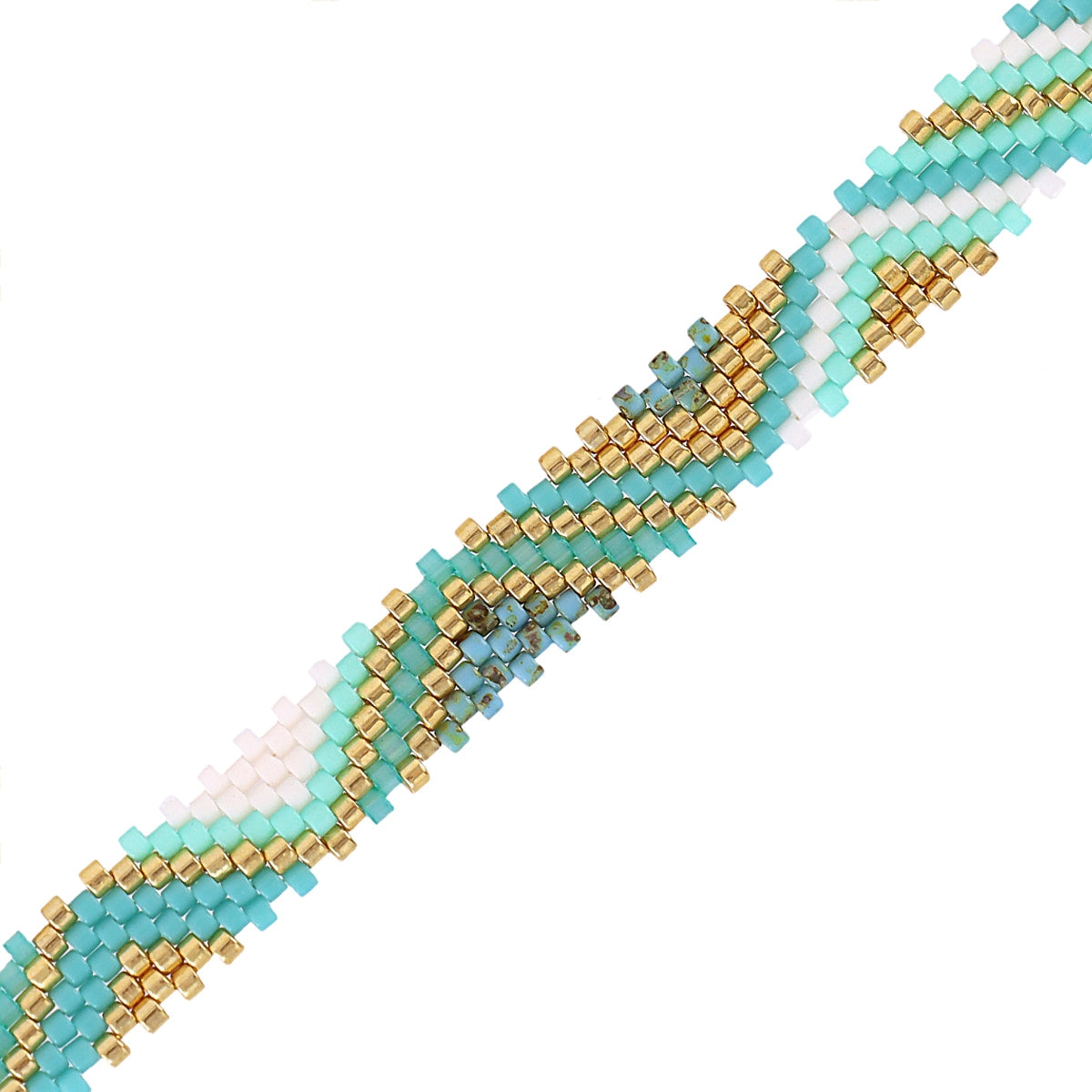 Pulsera ajustable Miyuki zigzag Turquesa Anartxy