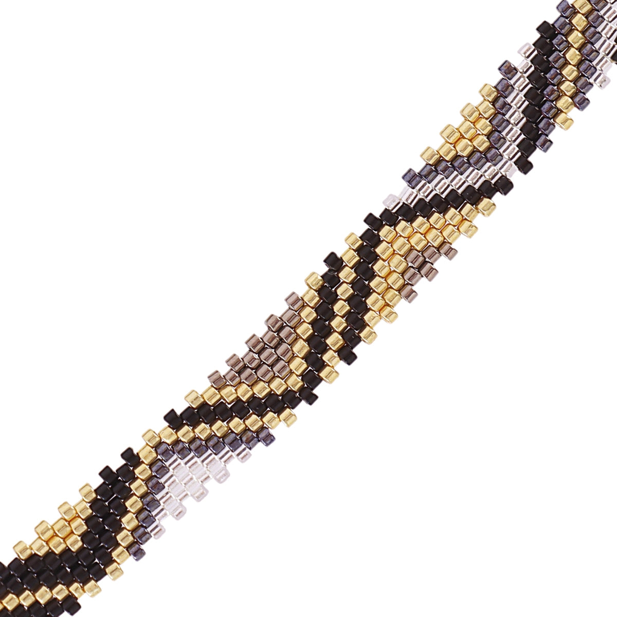 Pulsera ajustable Miyuki zigzag Negro Anartxy