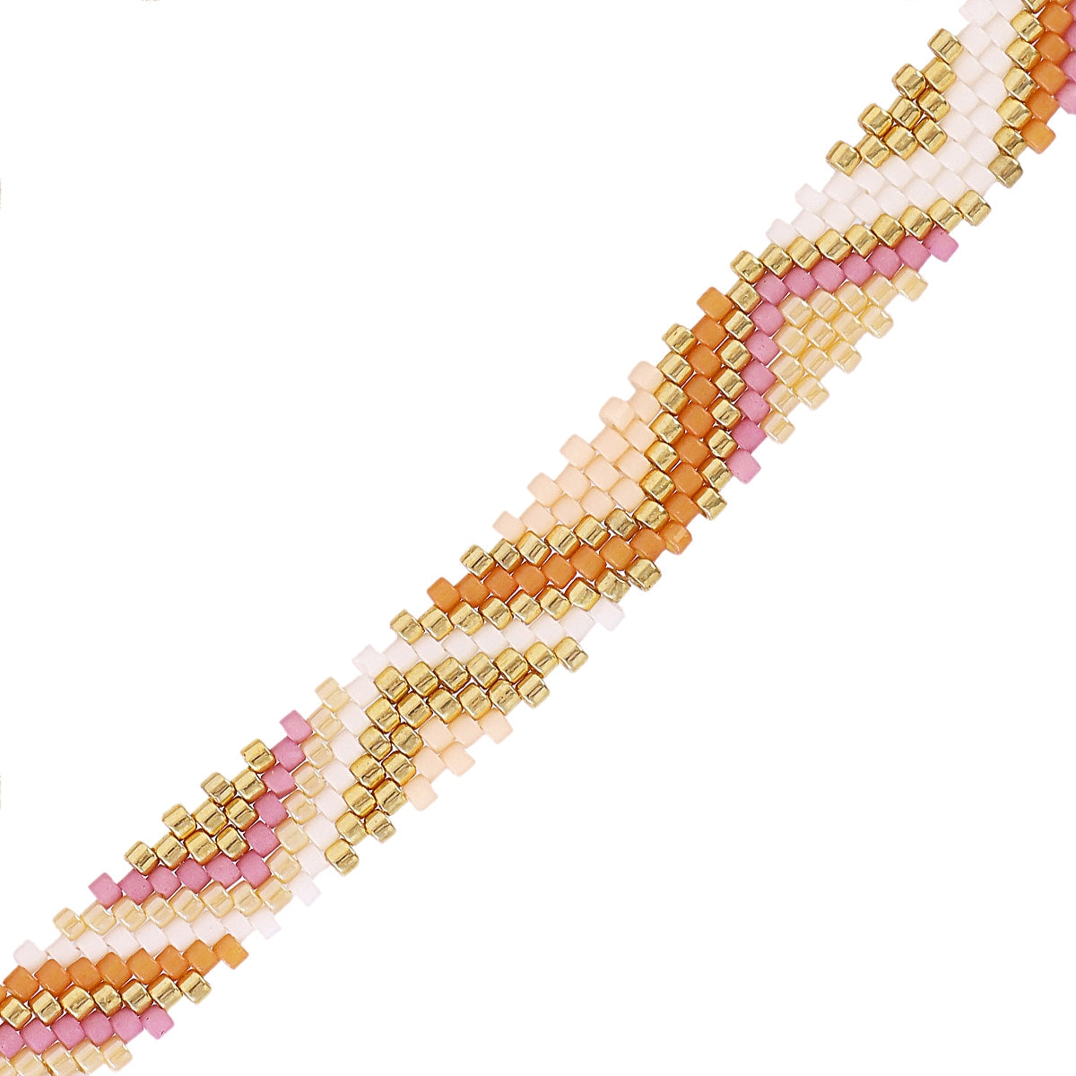 Pulsera ajustable Miyuki zigzag Rosa Anartxy