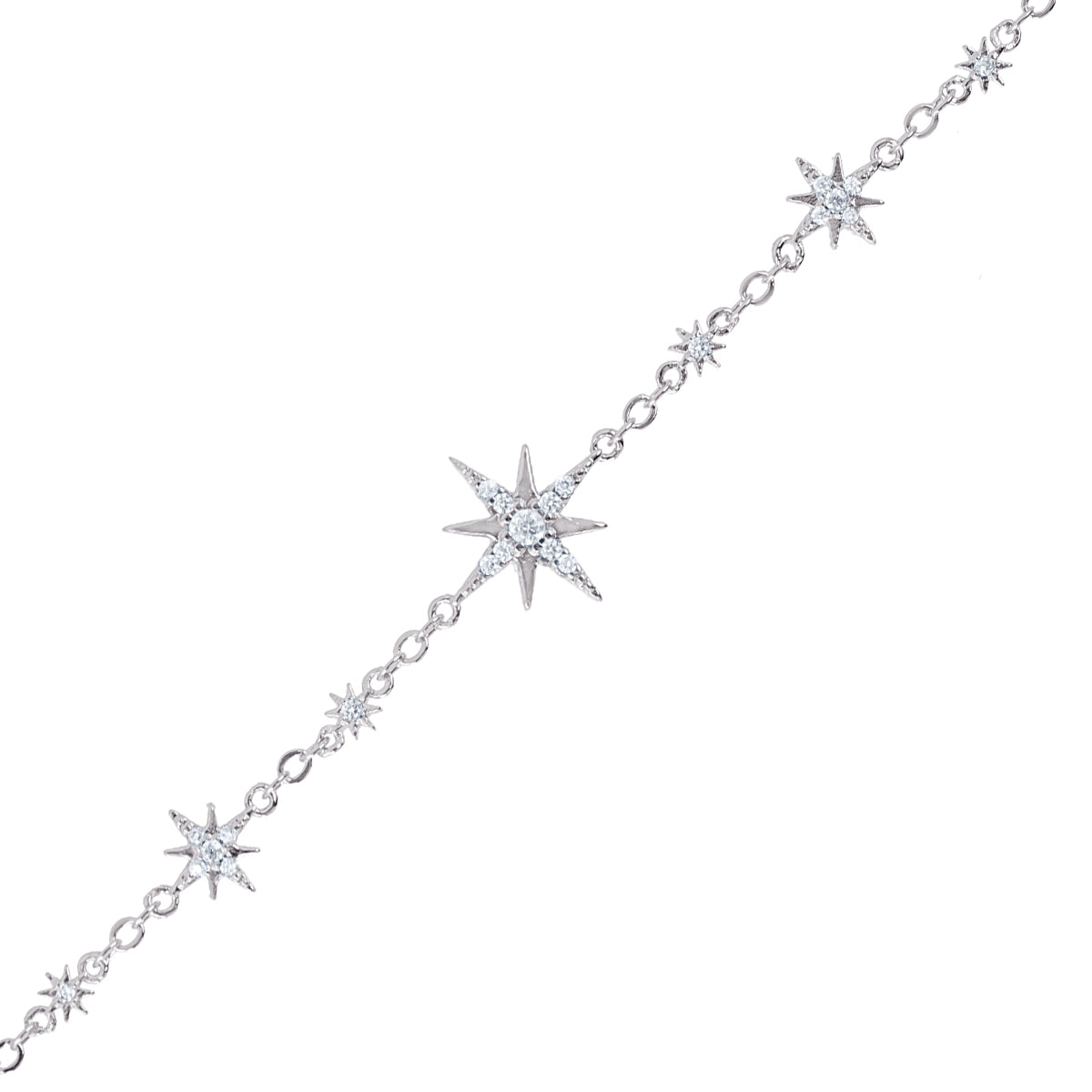 Pulsera Alma estrellas circonitas Plateado Anartxy