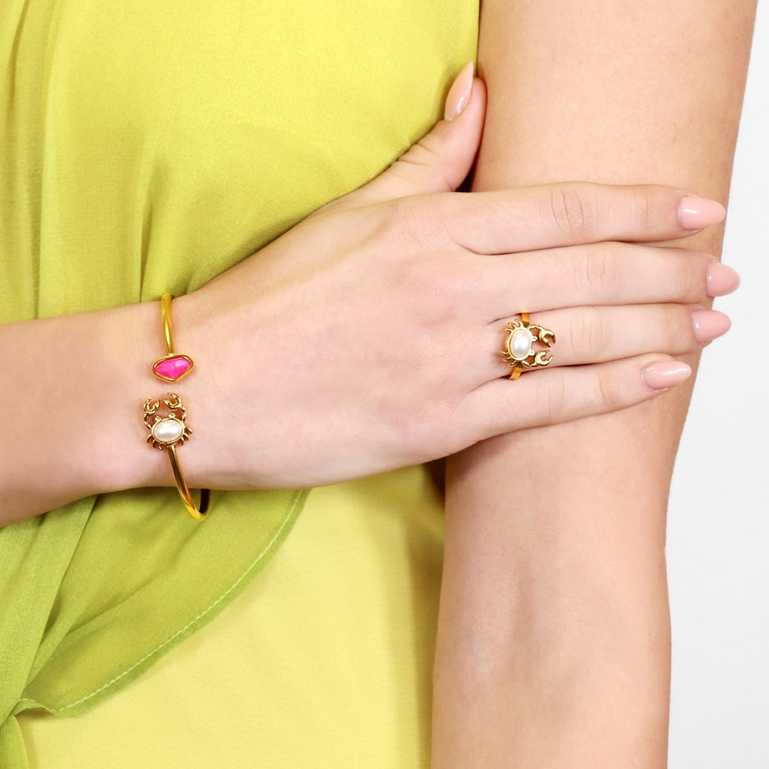 Pulsera Aqua Silt Dorado Anartxy