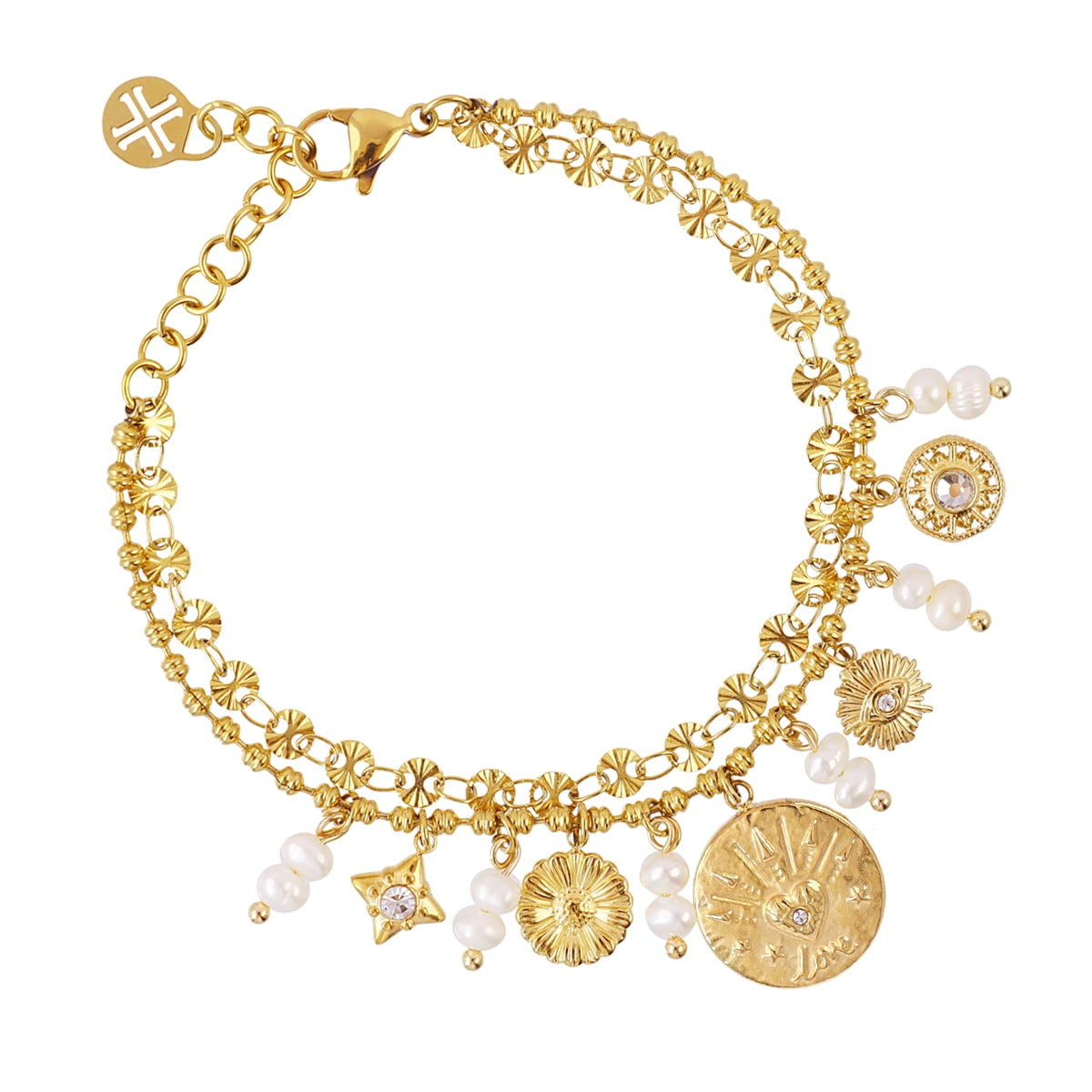 Pulsera Astros áurea perla Dorado Anartxy