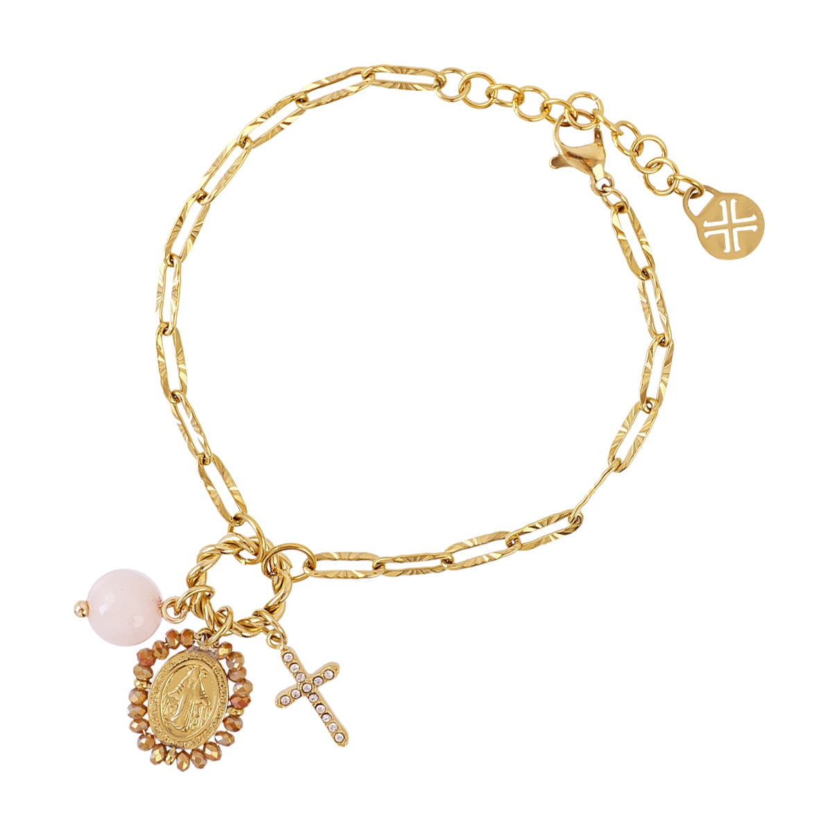 Pulsera Astros virgen rosa Dorado Anartxy