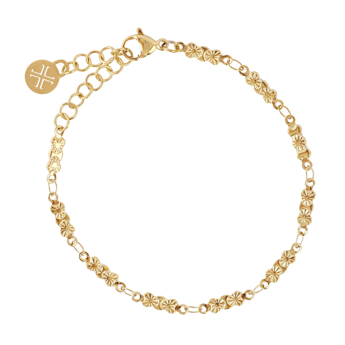 Pulsera Basic mini flores Dorado Anartxy