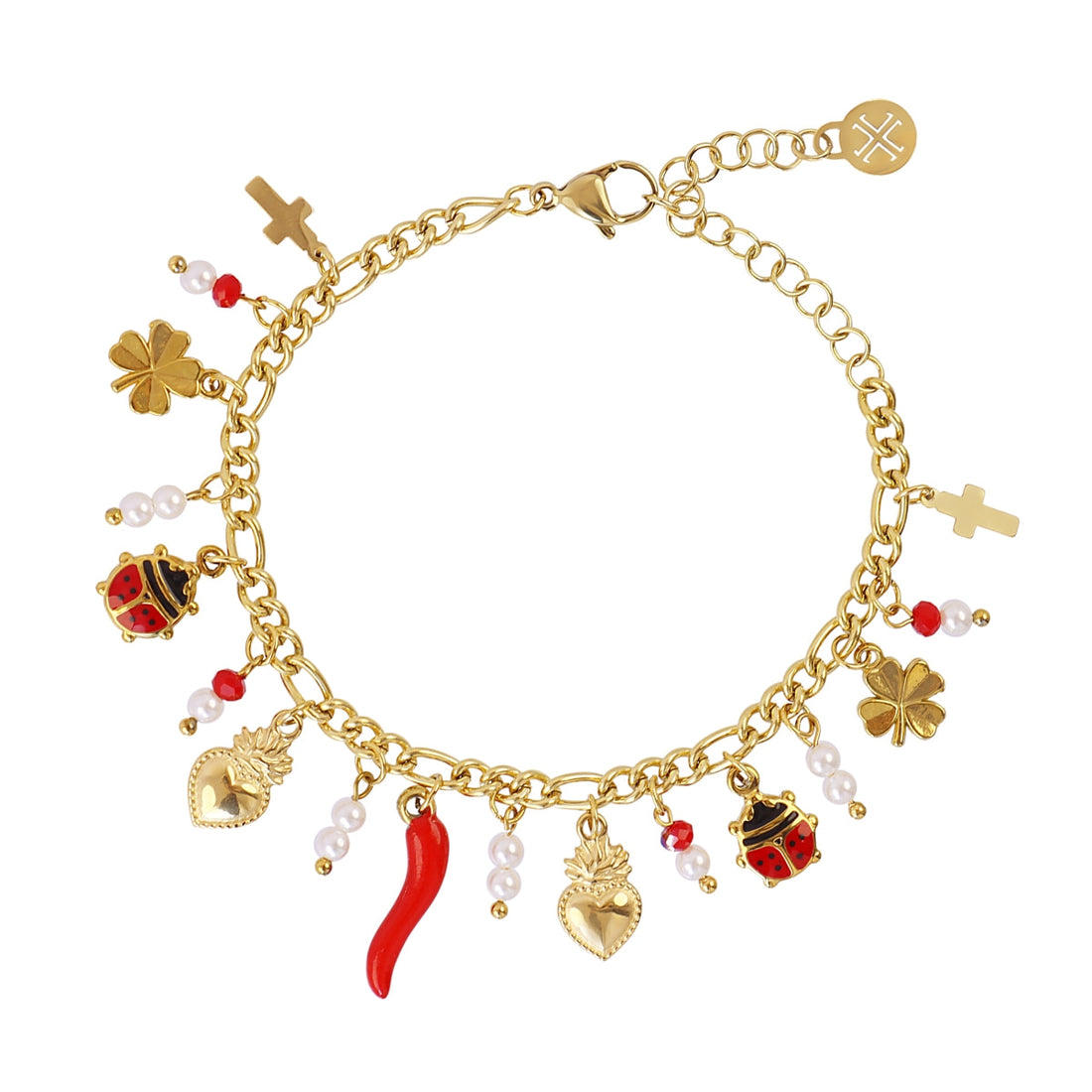 Pulsera Cornicello Fate Rojo Anartxy