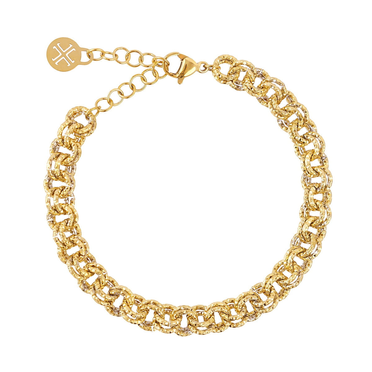 Pulsera de cadena con textura Dorado Anartxy