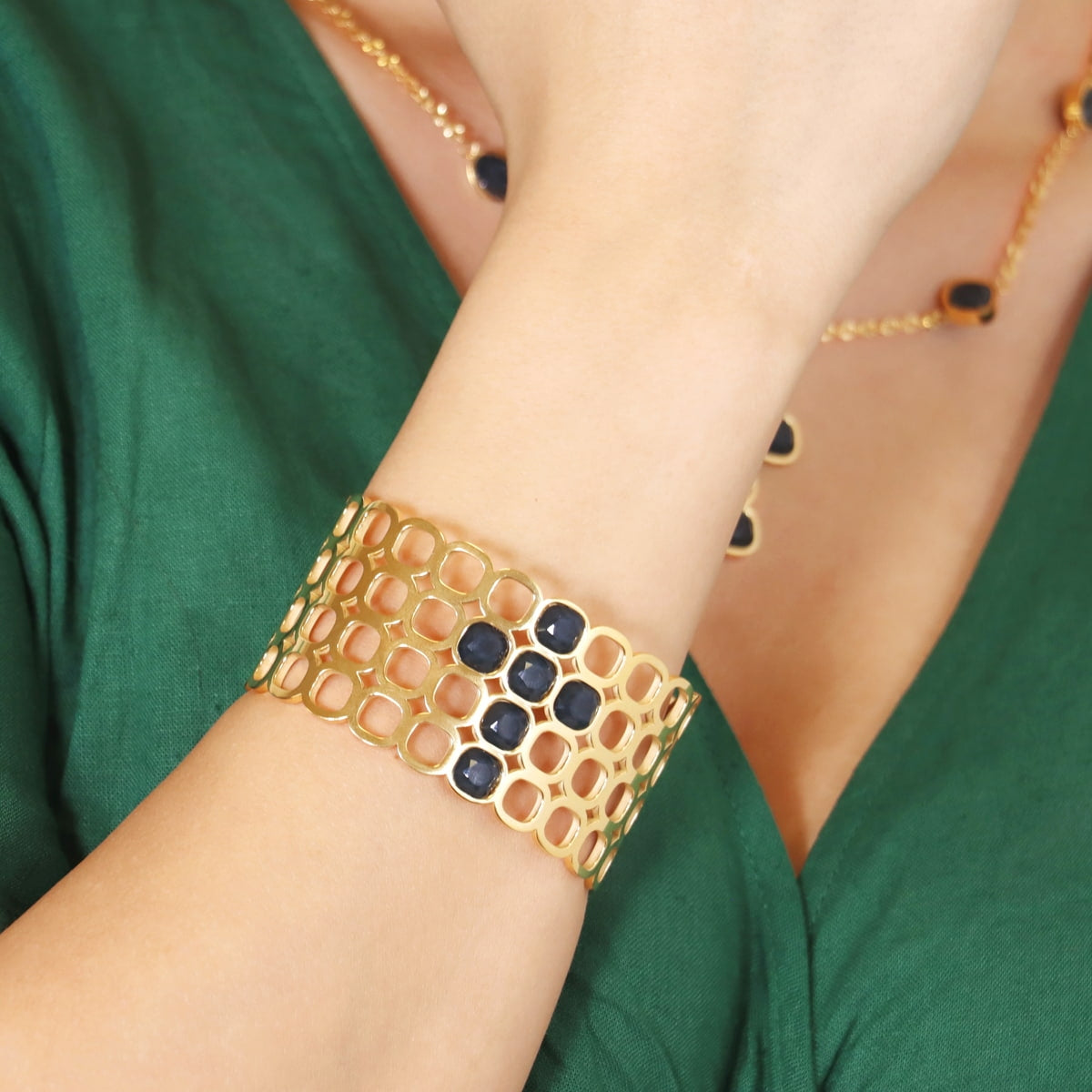 Pulsera Drops Indra Negro Anartxy