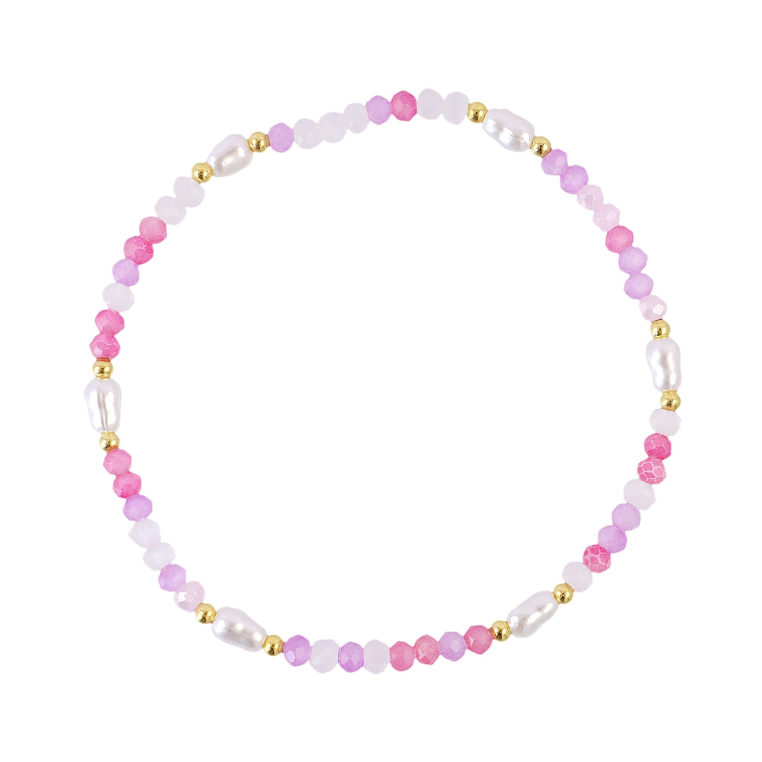 Pulsera elástica Spirit fina multicolor perlas Rosa Anartxy
